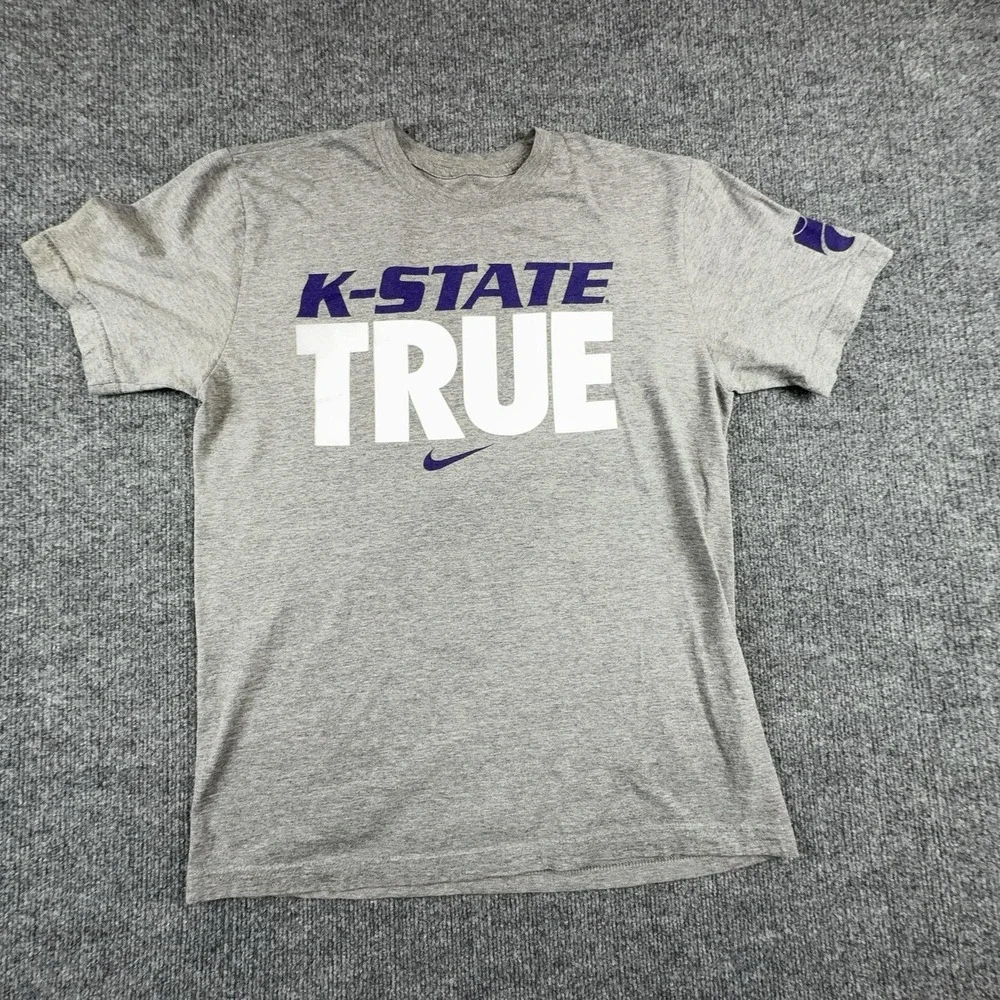 Kansas State Wildcats Shirt Mens Medium Gray NCAA Football K-State True Nike